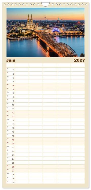 Produktbild: Familienplaner 2027 - Wundersch&ouml;nes K&ouml;ln mit 5 Spalten (Wandkalender, 21 x 45 cm) CALVENDO