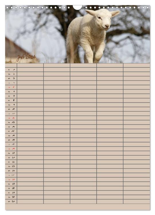 Produktbild: Der bel&auml;mmerte Familienplaner (Wandkalender 2026 DIN A3 hoch), CALVENDO Monatskalender