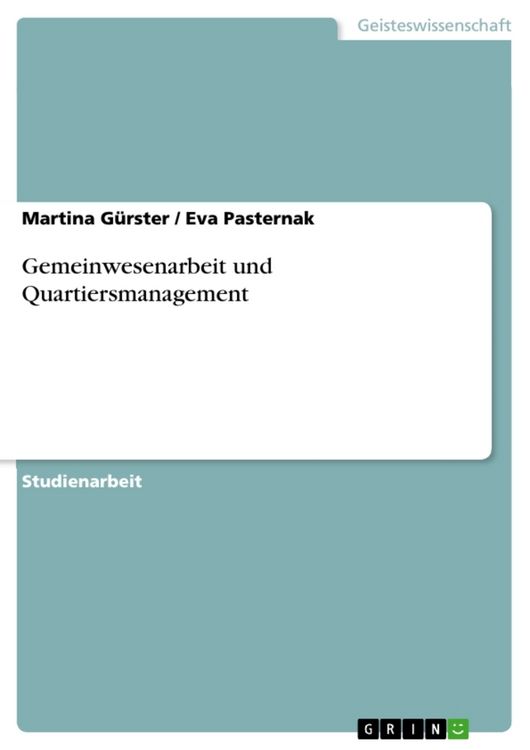 Produktbild: Gemeinwesenarbeit und Quartiersmanagement