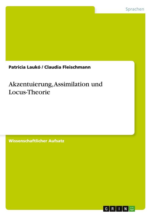 Produktbild: Akzentuierung, Assimilation und Locus-Theorie