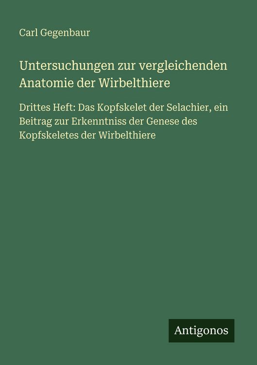 Produktbild: Untersuchungen zur vergleichenden Anatomie der Wirbelthiere