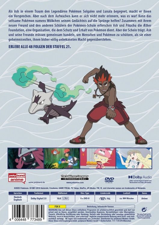 Produktbild: Pokémon - Die TV-Serie: Sonne und Mond Ultra-Abenteuer - Staffel 21 [6 DVDs]