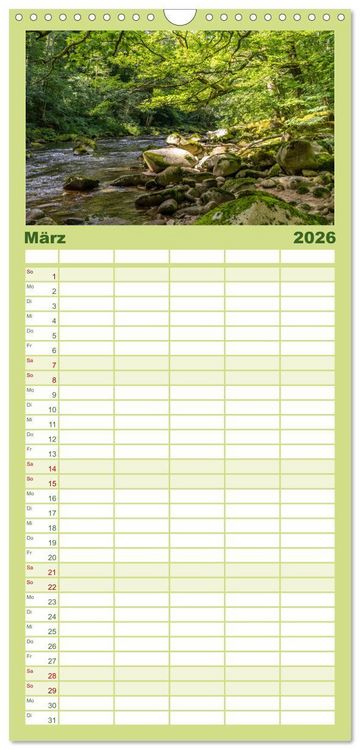 Produktbild: Familienplaner 2026 - Schwarzwald - Das Murgtal mit 5 Spalten (Wandkalender, 21 x 45 cm) CALVENDO
