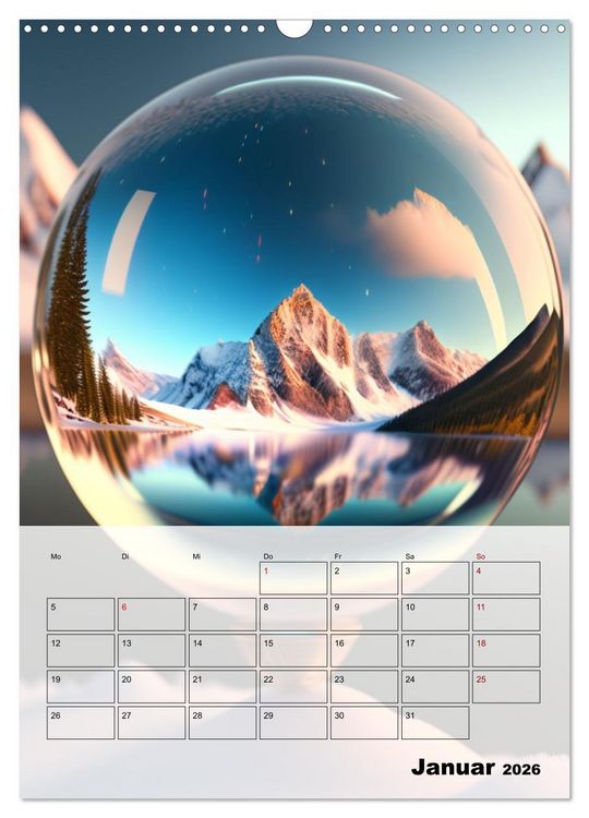 Produktbild: Gespiegelte Landschaft (Wandkalender 2026 DIN A3 hoch), CALVENDO Monatskalender