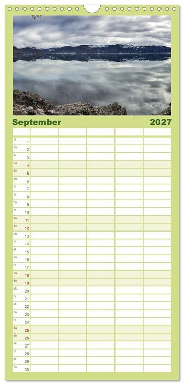 Produktbild: Familienplaner 2027 - Walchensee Panorama mit 5 Spalten (Wandkalender, 21 x 45 cm) CALVENDO