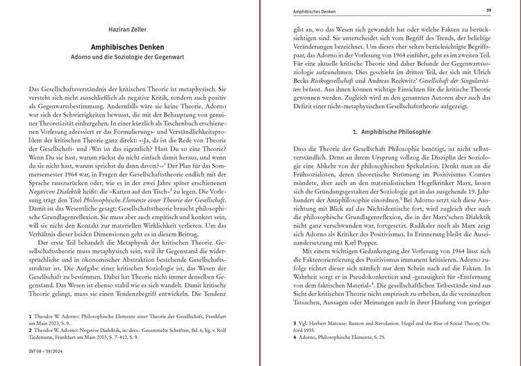 Produktbild: Zeitschrift f&uuml;r kritische Theorie / Heft 58/59 (2024)