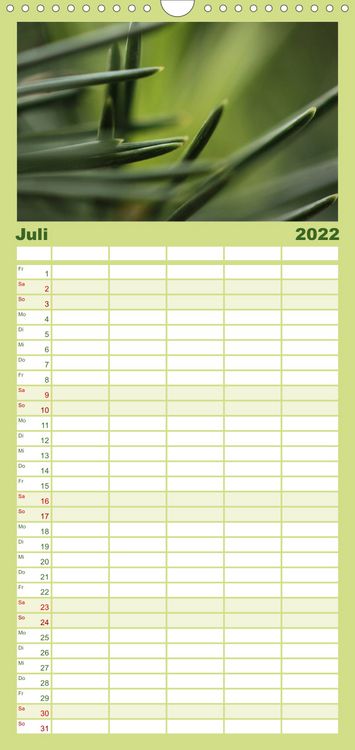 Produktbild: Es gr&uuml;nt! - Familienplaner hoch (Wandkalender 2022 , 21 cm x 45 cm, hoch)