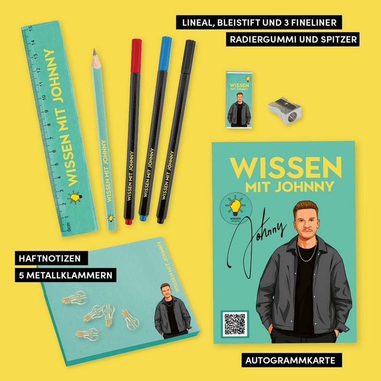 Produktbild: Wissen mit Johnny: Fan-Schreibset