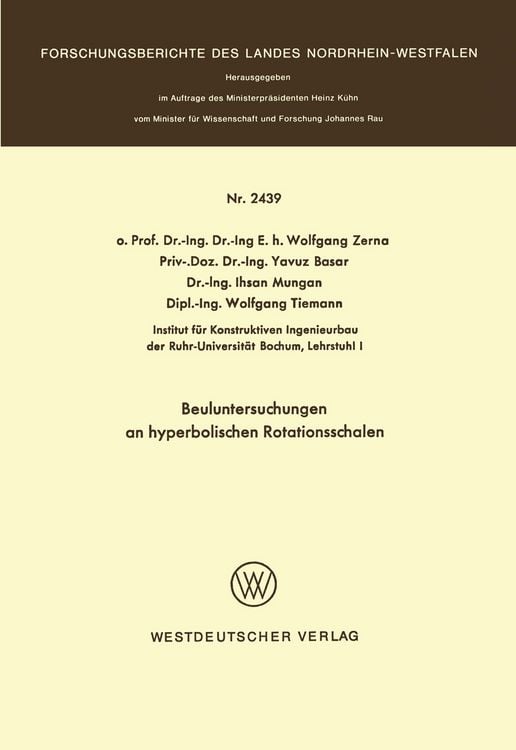 Produktbild: Beuluntersuchungen an hyperbolischen Rotationsschalen