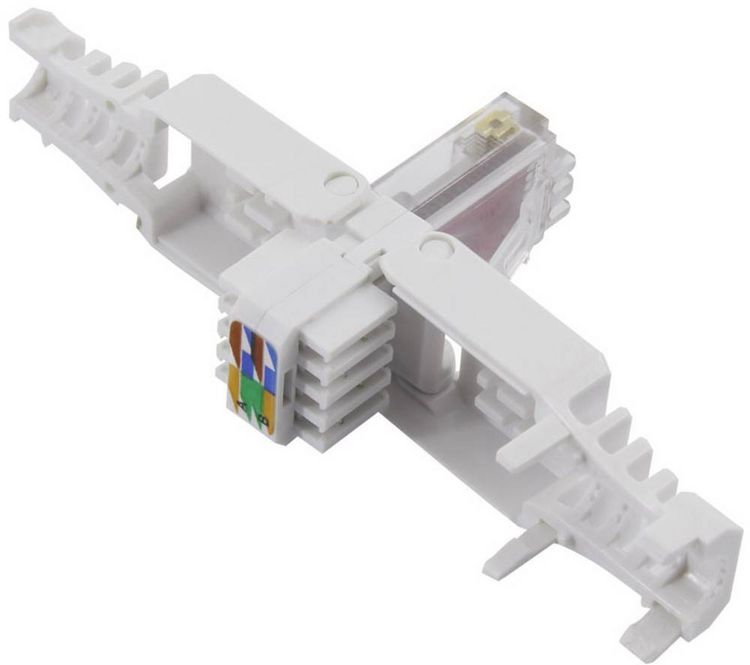 Produktbild: TRU Components RJ45 Stecker, Cat 6 Stecker, gerade Polzahl Sensoren 8 Grau 1St.