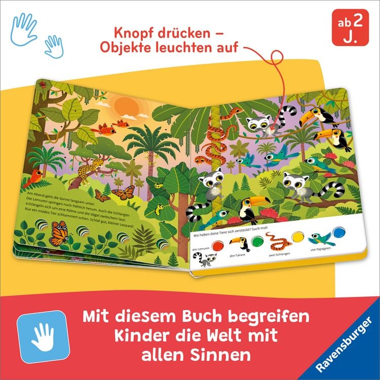 Produktbild: Mein gro&szlig;es Lichter-Wimmelbuch - Im Dschungel