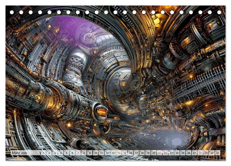 Produktbild: Fantasie Welten - Science Fiction (Tischkalender 2026 DIN A5 quer), CALVENDO Monatskalender
