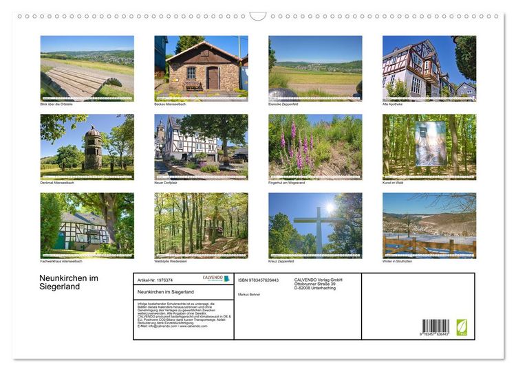 Produktbild: Neunkirchen im Siegerland (Wandkalender 2026 DIN A2 quer), CALVENDO Monatskalender
