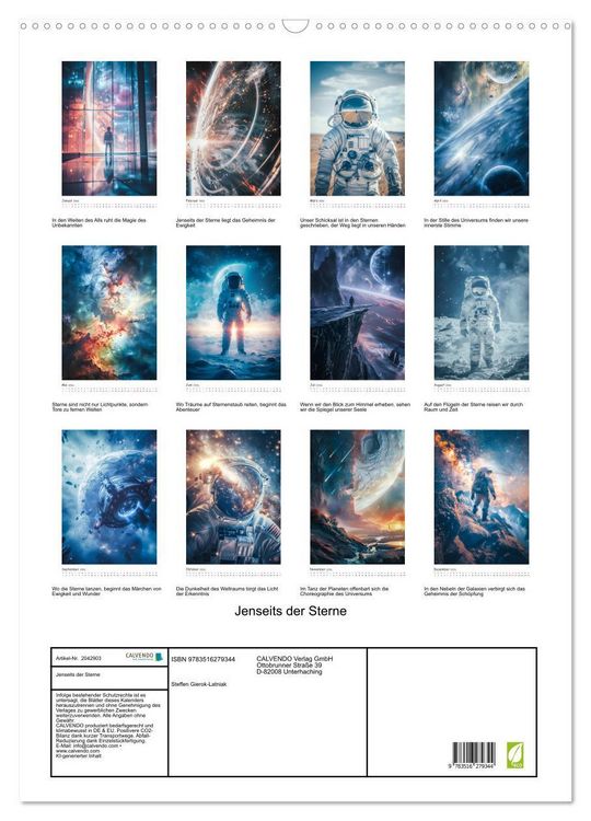 Produktbild: Jenseits der Sterne (Wandkalender 2026 DIN A2 hoch), CALVENDO Monatskalender