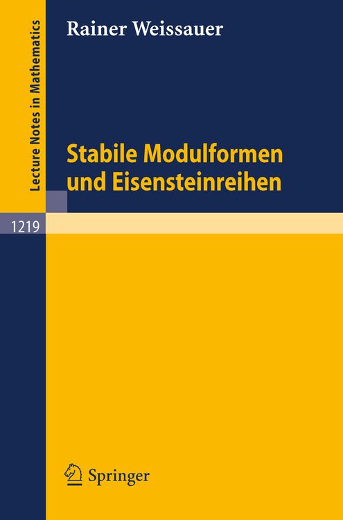 Produktbild: Stabile Modulformen und Eisensteinreihen