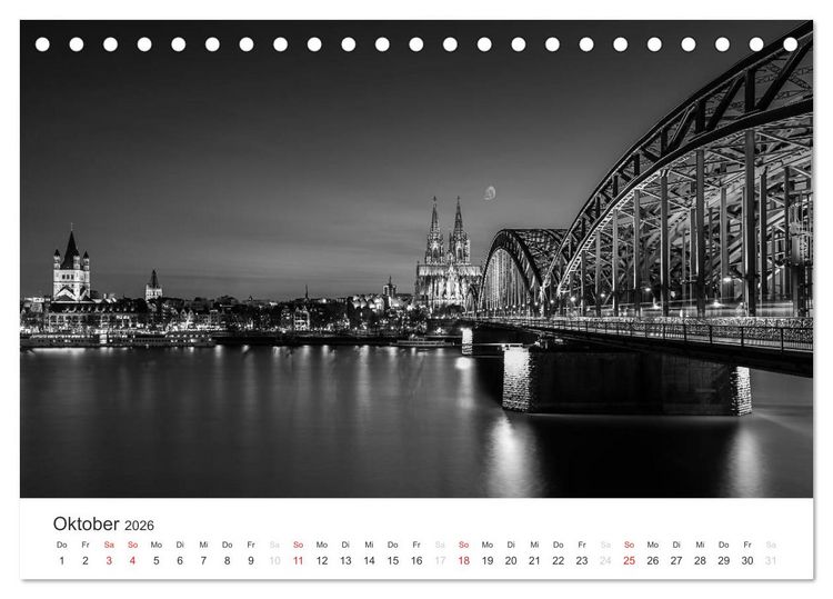 Produktbild: K&ouml;ln - monochrome Ansichten (Tischkalender 2026 DIN A5 quer), CALVENDO Monatskalender