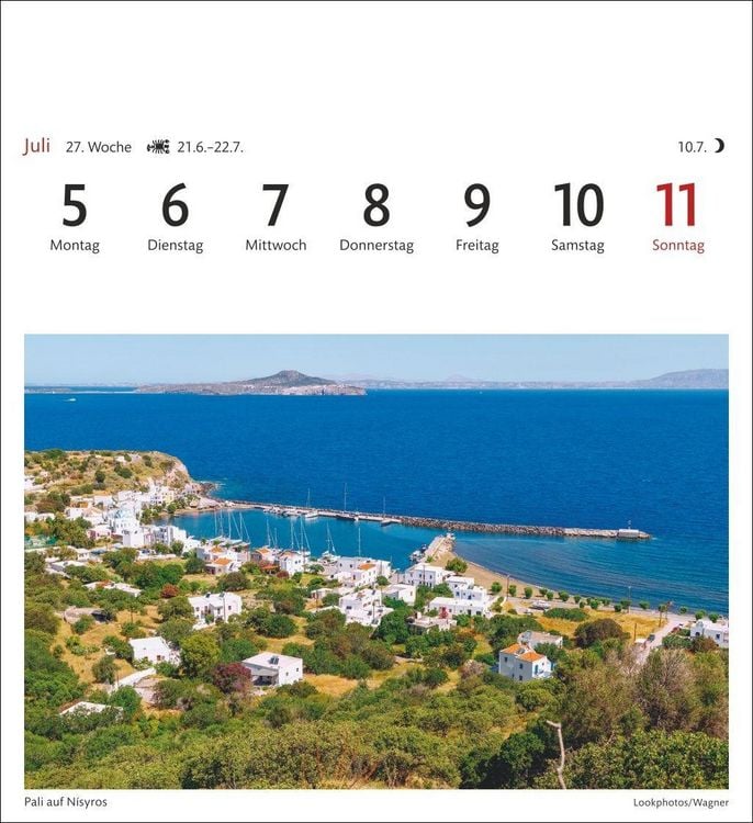 Produktbild: Griechische Inseln Sehnsuchtskalender 2027 - Wochenkalender mit 53 Postkarten