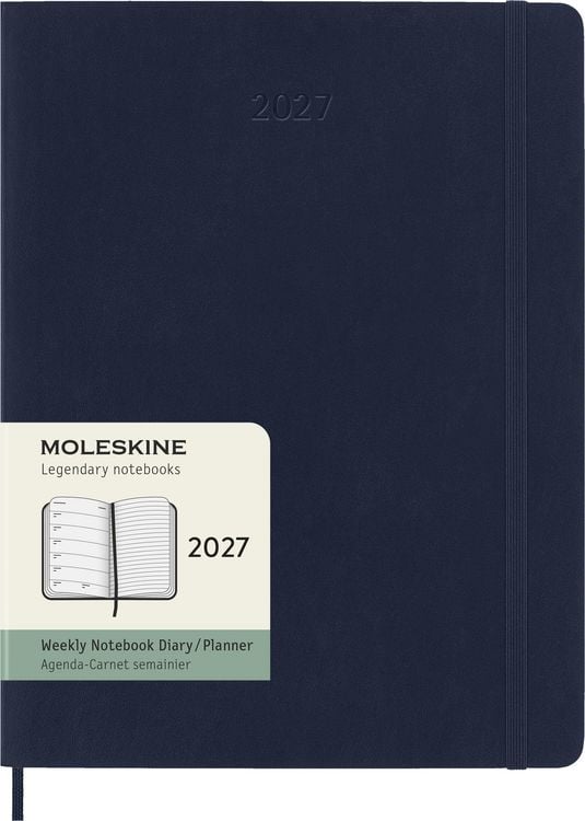 Produktbild: Moleskine 12 Monate Tageskalender 2027, XL, 1 Tag = 1 Seite, rechts linierte Seite, Weicher Einband, Saphir