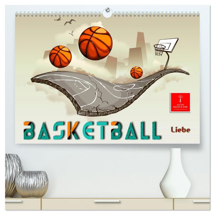 Produktbild: Basketball Liebe (hochwertiger Premium Wandkalender 2026 DIN A2 quer), Kunstdruck in Hochglanz