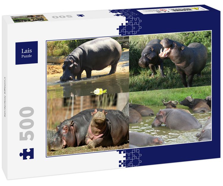 Produktbild: Lais Puzzle Collage Nilpferde 500 Teile