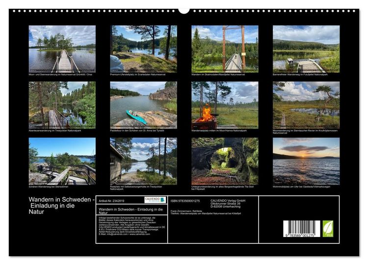 Produktbild: Wandern in Schweden - Einladung in die Natur (hochwertiger Premium Wandkalender 2027 DIN A2 quer), Kunstdruck in Hochglanz