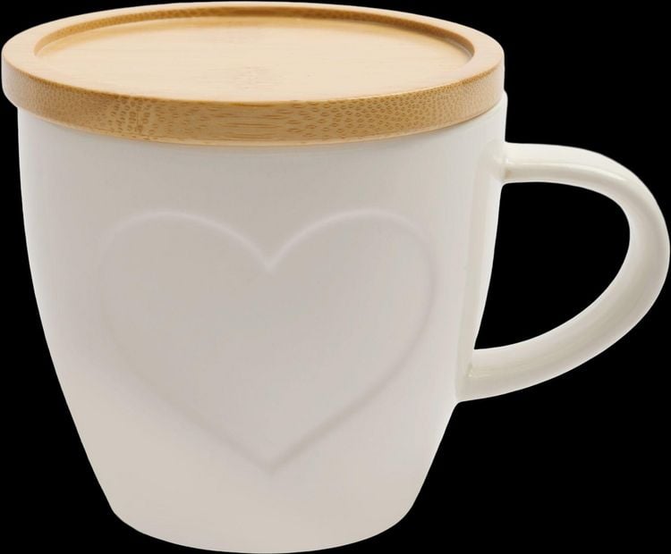 Produktbild: COZY Tasse mit Bambusdeckel (wei&szlig;)
