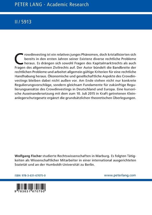 Produktbild: Rechtslage, Zukunftsperspektiven und Regulierungsansätze des Crowdinvestings in Deutschland