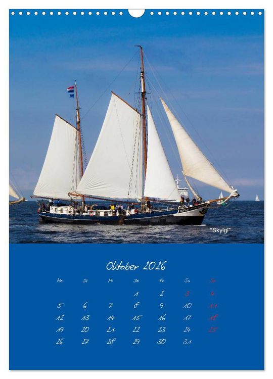 Produktbild: Unter Segeln (Wandkalender 2026 DIN A3 hoch), CALVENDO Monatskalender