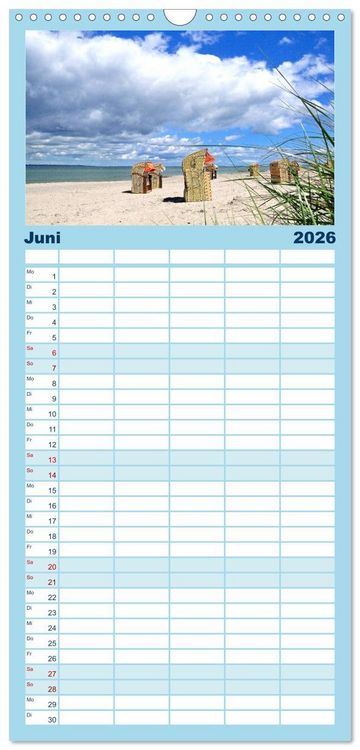 Produktbild: Familienplaner 2026 - MEER - Mehr! mit 5 Spalten (Wandkalender, 21 x 45 cm) CALVENDO