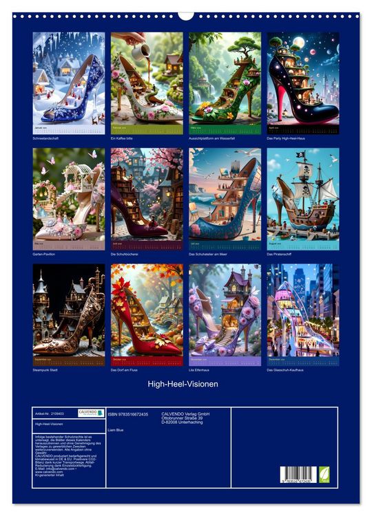 Produktbild: High-Heel-Visionen (Wandkalender 2026 DIN A2 hoch), CALVENDO Monatskalender