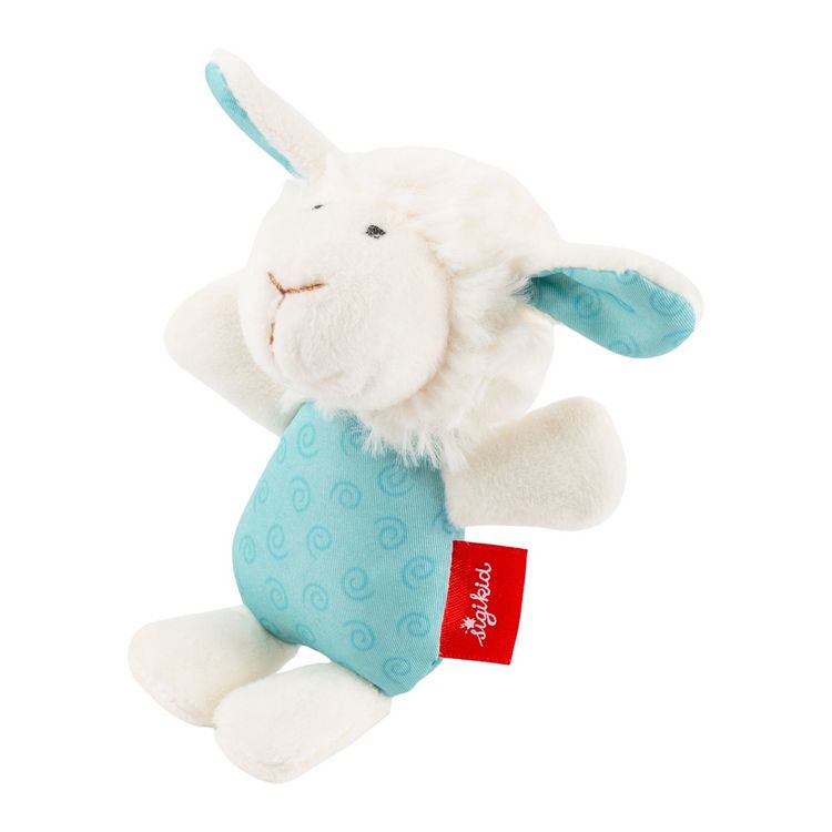 Produktbild: Sigikid 43539 - Greifling Rassel Schaf, t&uuml;rkis/wei&szlig;, Pl&uuml;sch, 13 cm