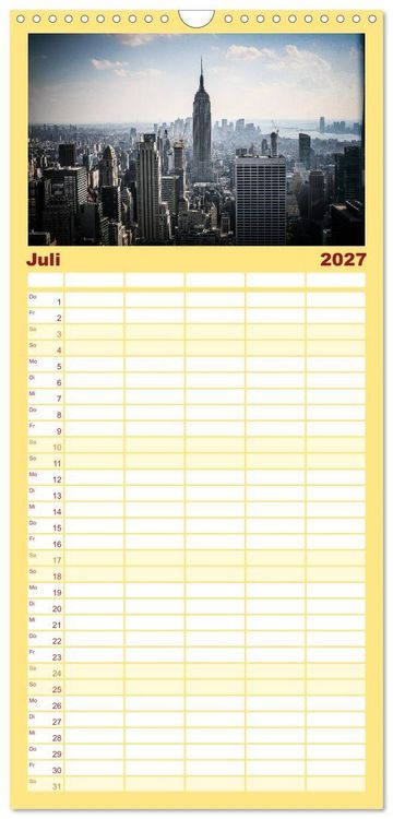Produktbild: Familienplaner 2027 - New York feeling mit 5 Spalten (Wandkalender, 21 x 45 cm) CALVENDO