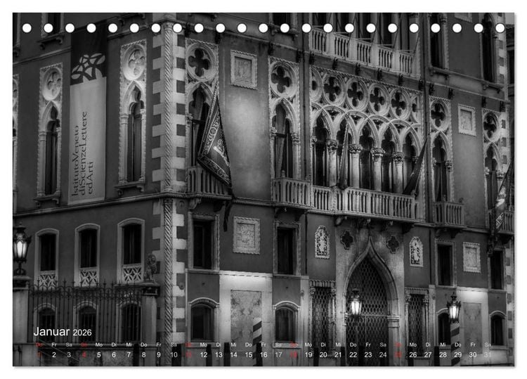 Produktbild: Venedig - Licht und Schatten (Tischkalender 2026 DIN A5 quer), CALVENDO Monatskalender