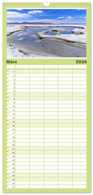 Produktbild: Familienplaner 2026 - Entdecke Bolivien mit 5 Spalten (Wandkalender, 21 x 45 cm) CALVENDO