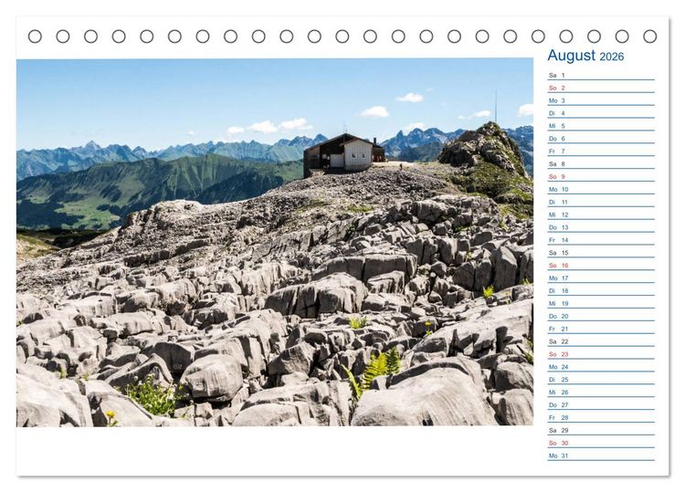 Produktbild: Region Oberstdorf - Kleinwalsertal und Nebelhorn (Tischkalender 2026 DIN A5 quer), CALVENDO Monatskalender