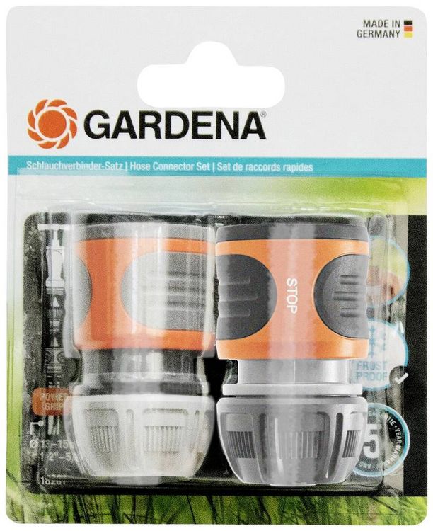 Produktbild: GARDENA 18279-20 GARDENA Schlauchverbinder-Satz 13mm (&frac12;&ldquo;) &ndash; 15mm (5/8&ldquo;) Kunststoff Schlauch-Verbinder 13 mm (1/2") &Oslash;