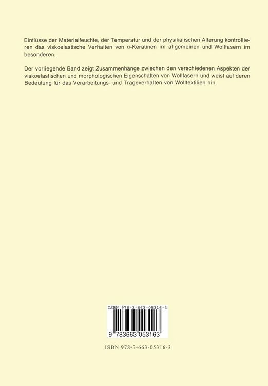Produktbild: Thermo- und hydroplastische Eigenschaften von Wollfasern