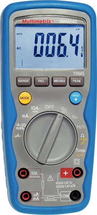 Produktbild: Multimetrix DMM 240 Hand-Multimeter digital Wasserdicht (IP67) CAT III 1000 V, CAT IV 600 V Anzeige (Counts): 40000