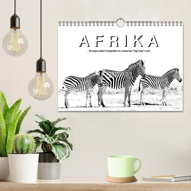 Produktbild: AFRIKA - Schwarz-weiss Fotografien im modernen "High Key" Look (Wandkalender 2026 DIN A4 quer), CALVENDO Monatskalender