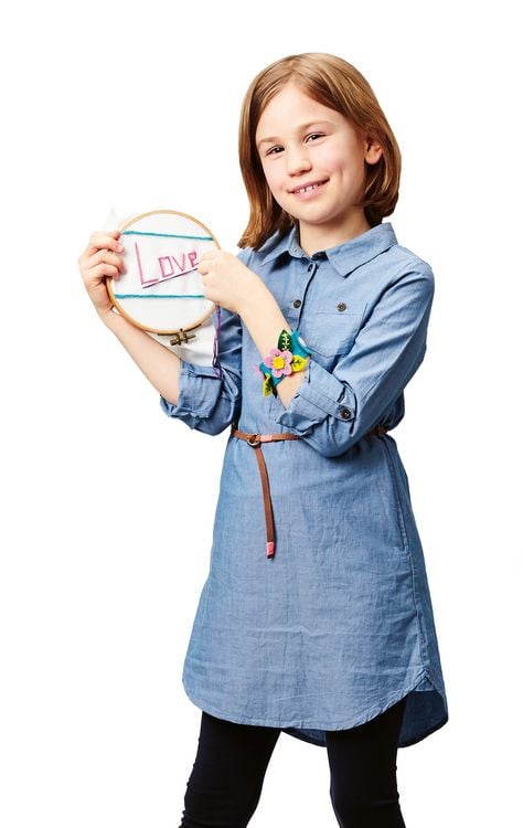 Produktbild: Die Kinder-Handarbeitsschule: N&auml;hen, Stricken, H&auml;keln, Sticken, Weben