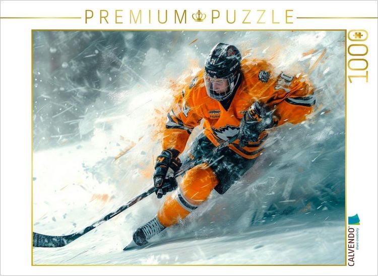 Produktbild: CALVENDO Puzzle Eishockey, Schlittschuhl&auml;uferische Geschicklichkeit | 1000 Teile Lege-Gr&ouml;&szlig;e 64x48cm Foto-Puzzle f&uuml;r gl&uuml;ckliche Stunden