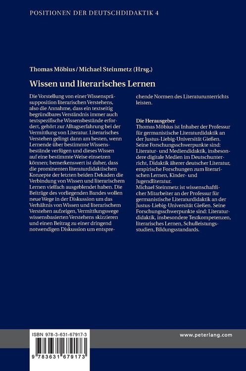 Produktbild: Wissen und literarisches Lernen