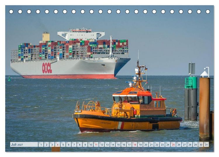 Produktbild: JadeWeserPort Impressionen vom Containerterminal in Wilhelmshaven (Tischkalender 2027 DIN A5 quer), CALVENDO Monatskalender