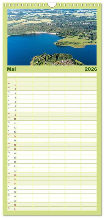 Produktbild: Familienplaner 2026 - Vogtland - von Klingenthal bis G&ouml;ltzschtal mit 5 Spalten (Wandkalender, 21 x 45 cm) CALVENDO