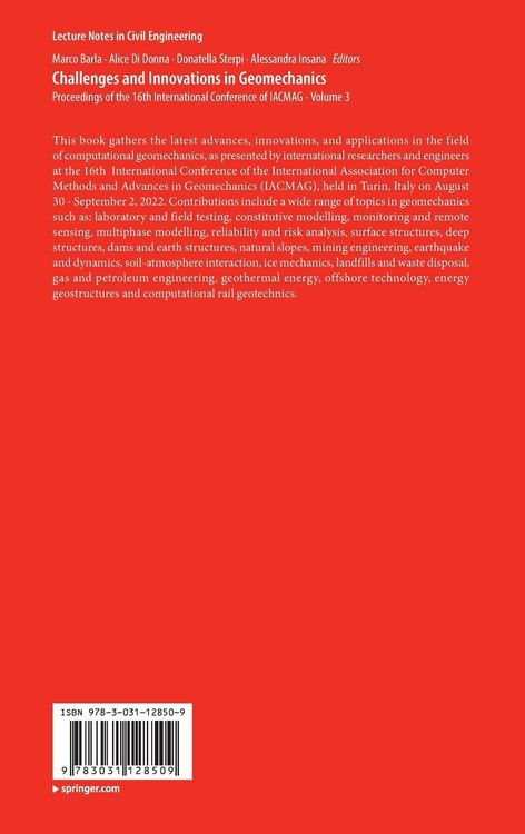 Produktbild: Challenges and Innovations in Geomechanics