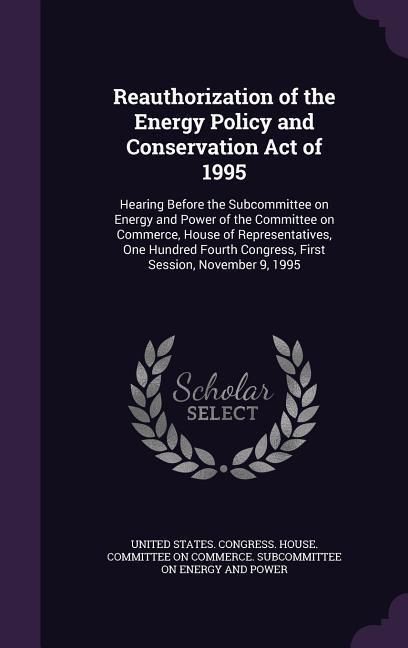 Produktbild: Reauthorization of the Energy Policy and Conservation Act of 1995: Hearing Before the Subcommittee on Energy and Power of the Committee on Commerce, H
