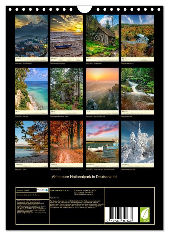 Produktbild: Abenteuer Nationalpark in Deutschland (Wandkalender 2026 DIN A4 hoch), CALVENDO Monatskalender