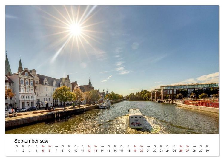 Produktbild: L&uuml;beck &ndash; Im Licht der Zeit (Wandkalender 2026 DIN A2 quer), CALVENDO Monatskalender