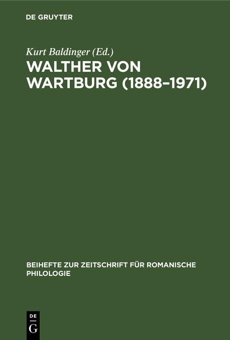 Produktbild: Walther von Wartburg (1888-1971)