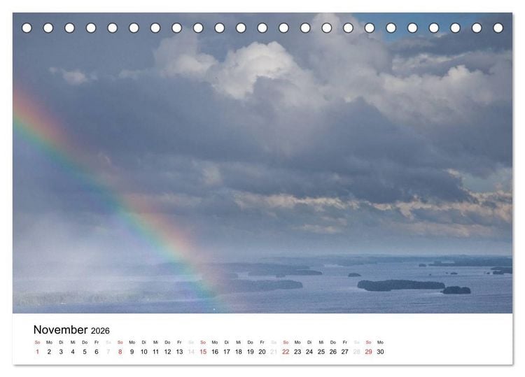 Produktbild: Finnland: Land der 1000 Seen (Tischkalender 2026 DIN A5 quer), CALVENDO Monatskalender